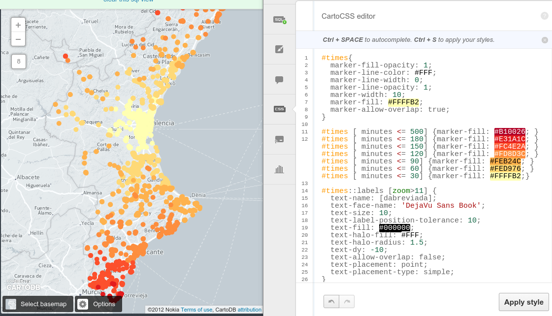 CartoCSS de DCAC